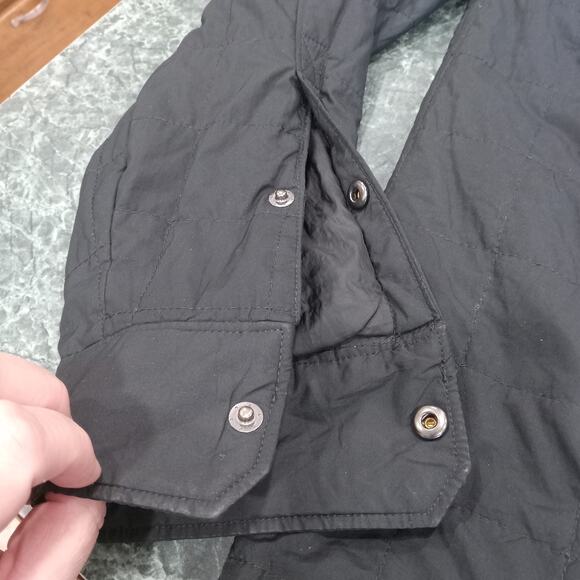 Eddie Bauer EB502 Shirt Jac Snap Button Quilted Shacket Black Men’s Large LOGO - Picture 8 of 16